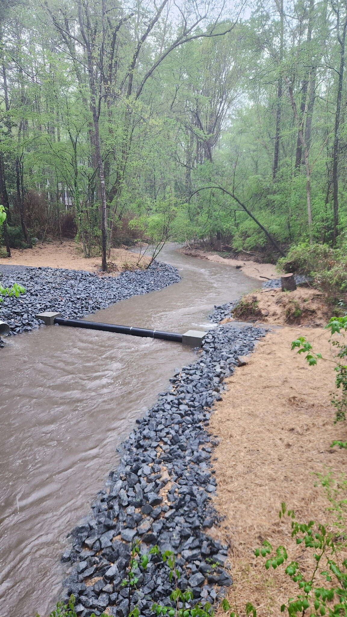 Creek Crossing Sewer Bridge Installation – CAMP Glenlake Thumbnail